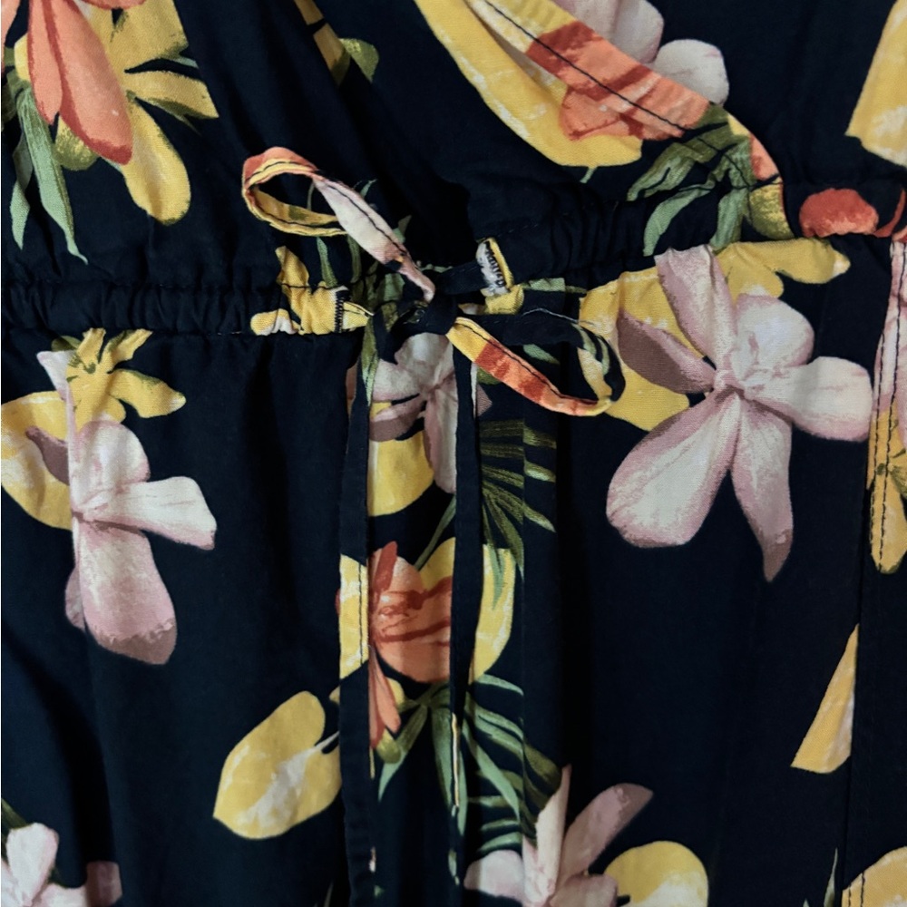 Floral V-Neck Black Dress - Picture 5 of 6